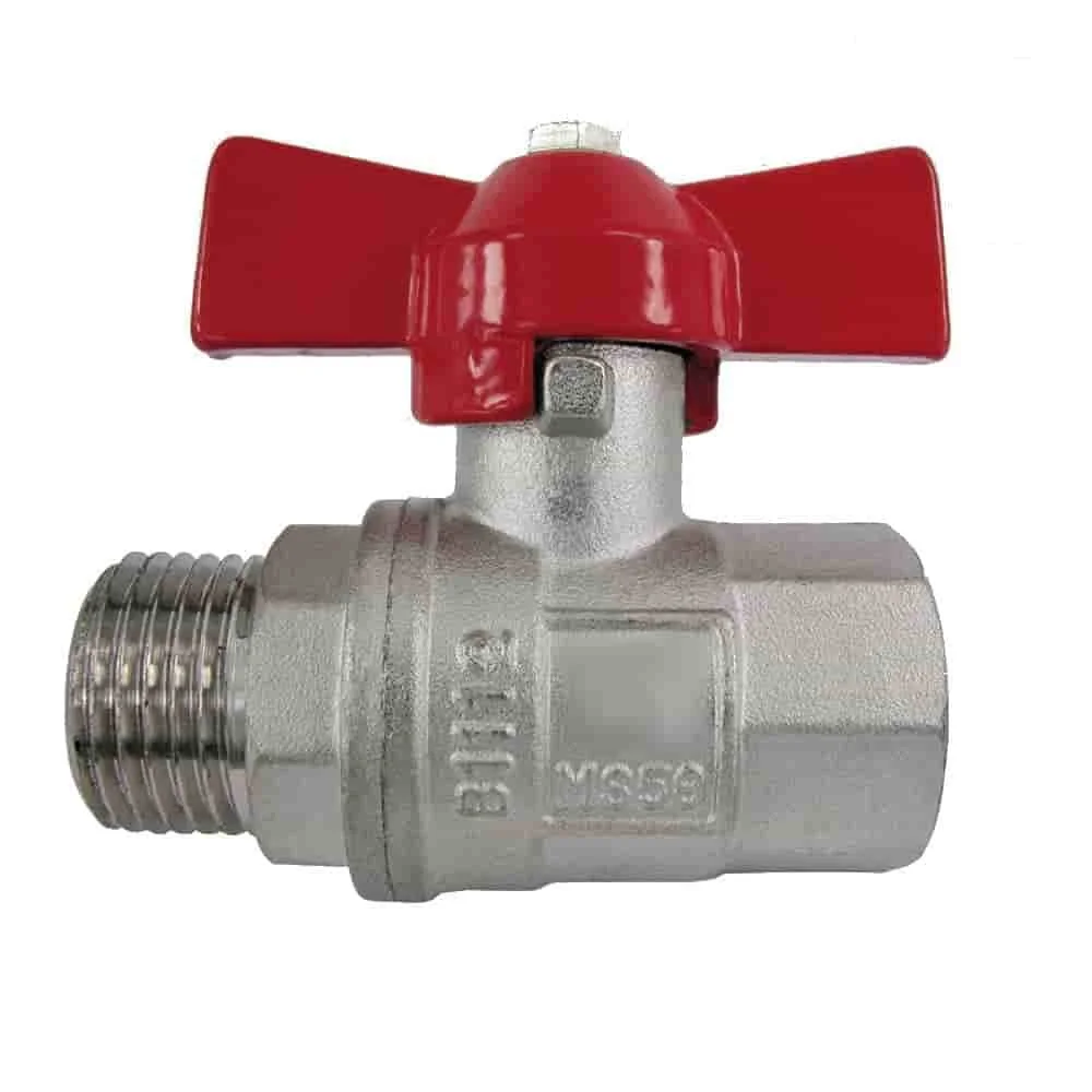 "Kogelkraan 3/4 inch, vleugelgreep, messing image"