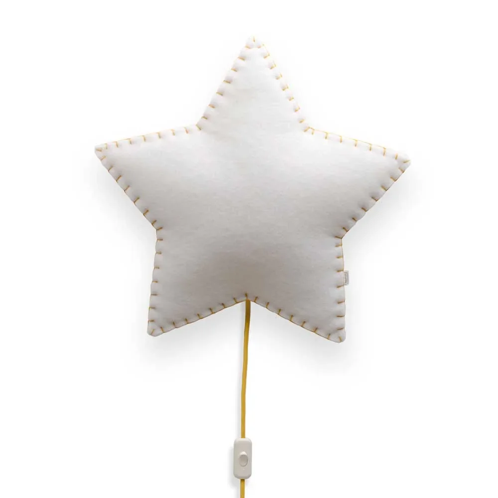 "Buokids zacht lampje nachtlampje/wandlampje ster, Kleur van de naad: geel; Versie: wandlamp image"