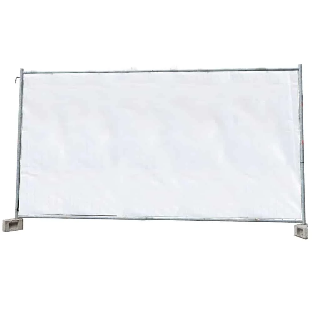 "Bauzaunplane 160g/m², 1,76m x 3,41m, wit PE zeil, afdekzeil image"