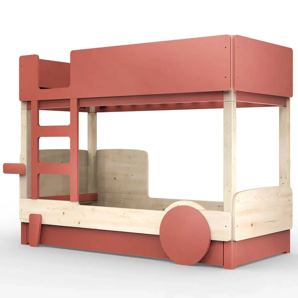 "Mathy by Bols stapelbed "Discovery" met bedlade, Kleurelementen: Marsala image"