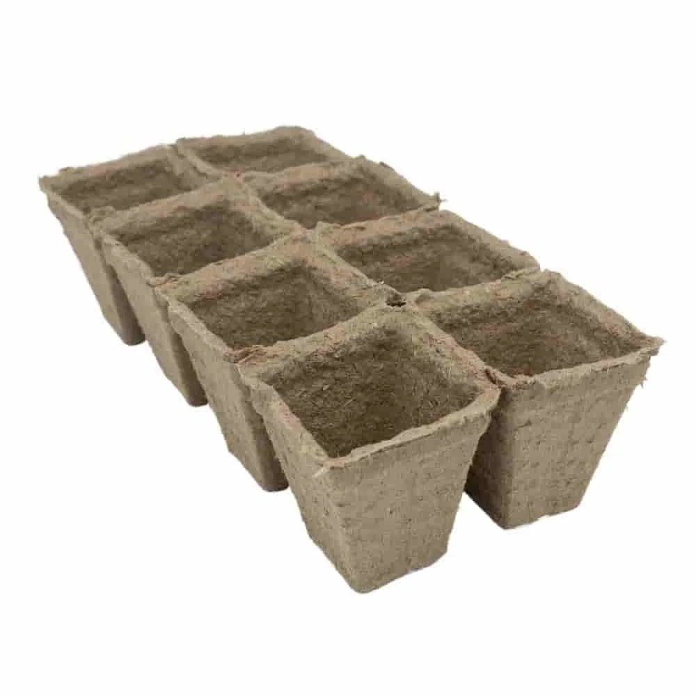 "Komposteerbare Anzuchtplaten - 8 Eckige Potten voor Planten Kweken image"