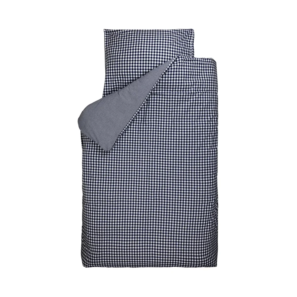 "Bink kinderbeddengoed BB ruit blauw 100 x 135 image"