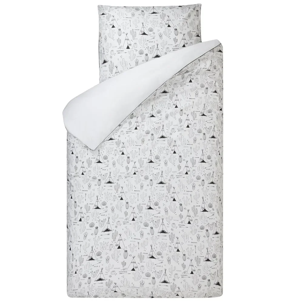 "Bink beddengoed tipi's zwart op wit 135 x 200 image"