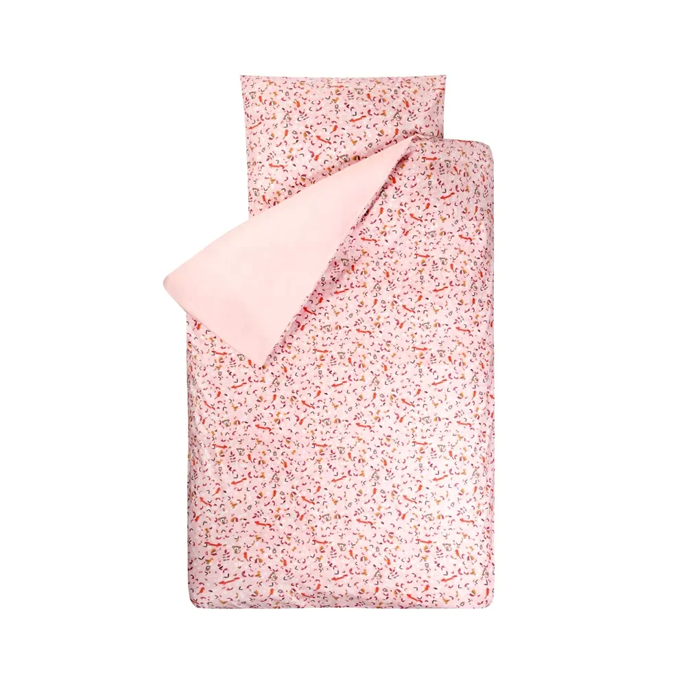 Bink kinderbeddengoed Sofie dieren roze 100 x 135