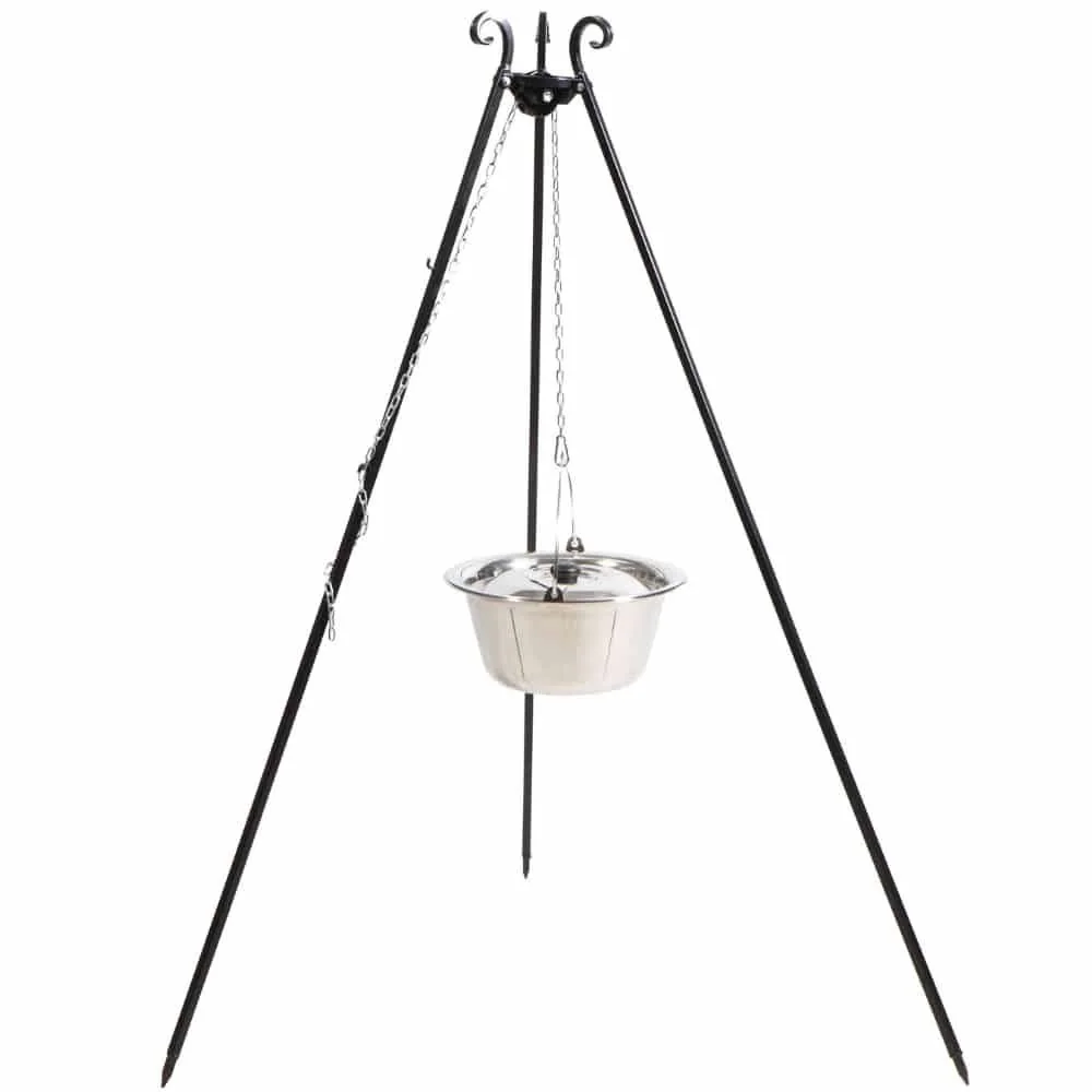 "Driepoot Grillset met RVS Kookpot 14L, 180cm image"