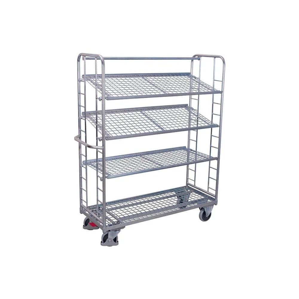 "Etagenwagen met 4 draadroosters verzinkt 250 kg draagvermogen Type M + EasySTOP image"