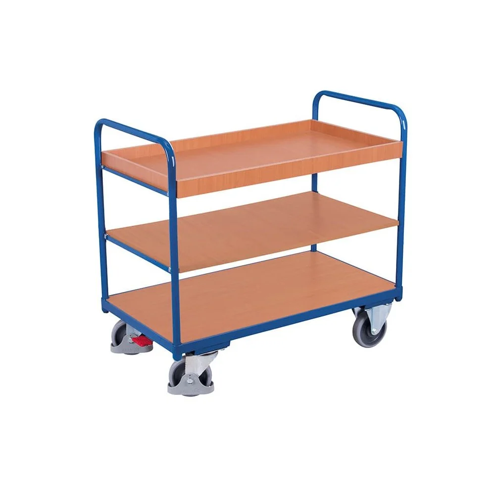 "Etagewagen met 1 blad en 2 planken 250 kg draagvermogen type XL + EasySTOP image"