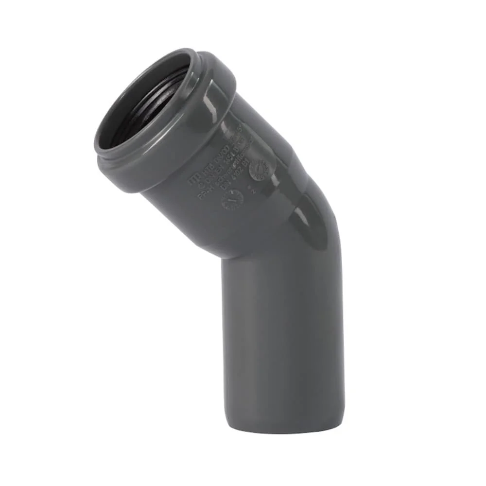 "HT Bocht 125mm 45 graden, Afvoerbocht image"