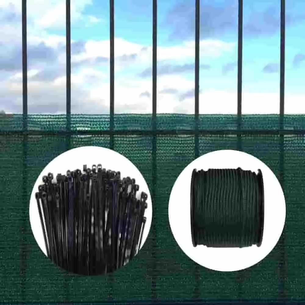 "Wind- en zichtbeschermingsnet groen 1,5 x 10 meter incl. bevestiging image"