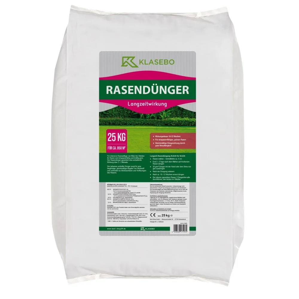 "Gazonmest Langzaam Werkend 25kg, Grasmest NPK 20+5+8 image"