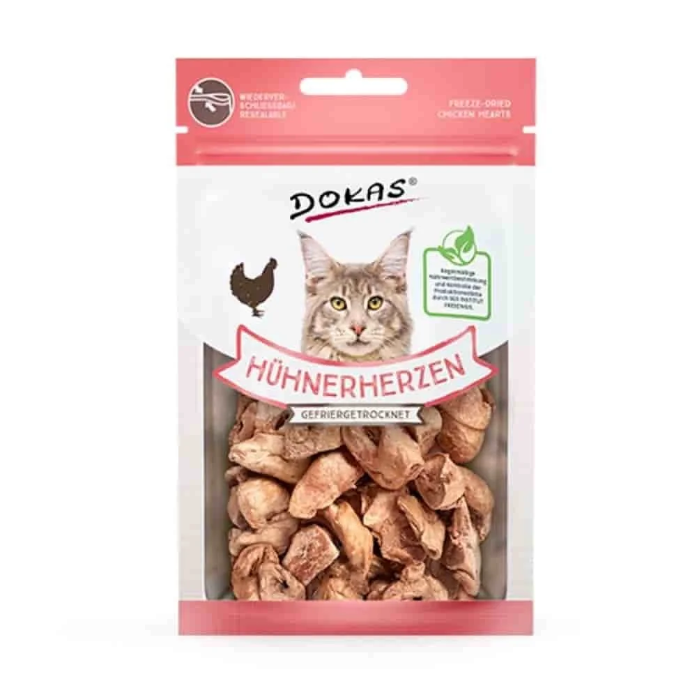 Gevriesdroogde Kippenhartjes voor Katten - 15g Natuurlijke Snack