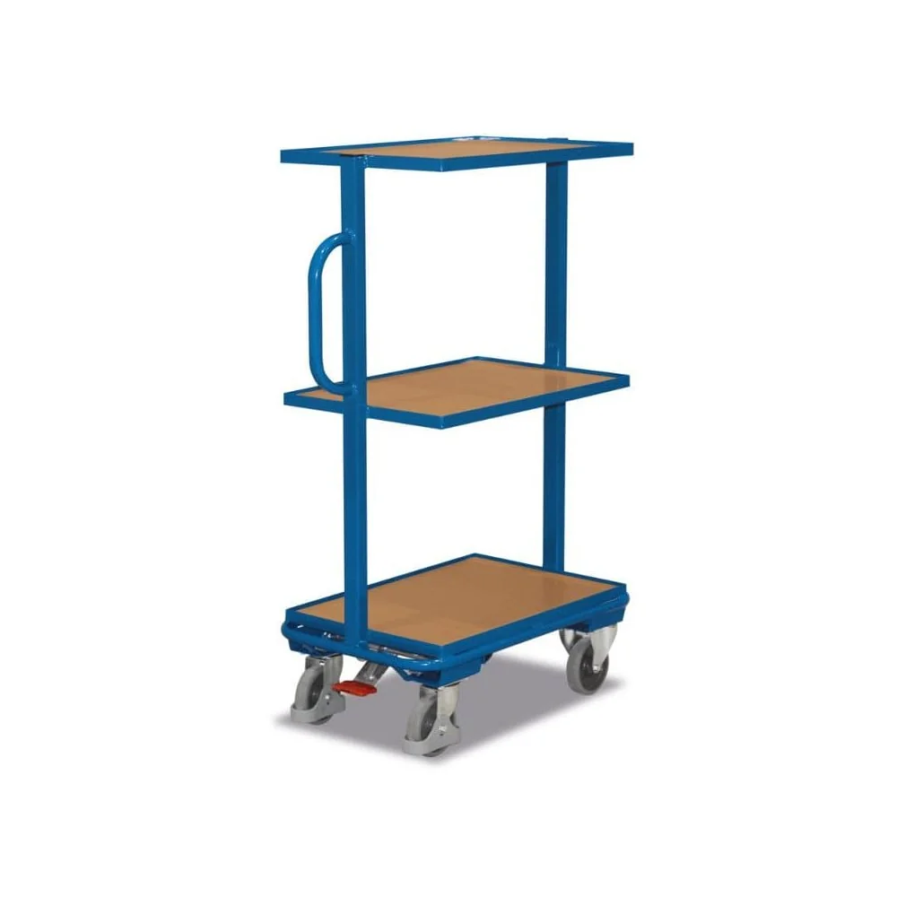 "Beistellwagen met 3 Houten Bodems & EasySTOP image"