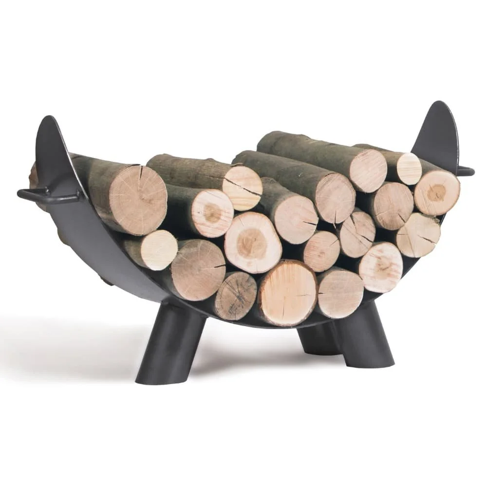 "Stalen Houtopslag Mila - Brandhoutrek, Modern & Weerbestendig, 70x44cm image"