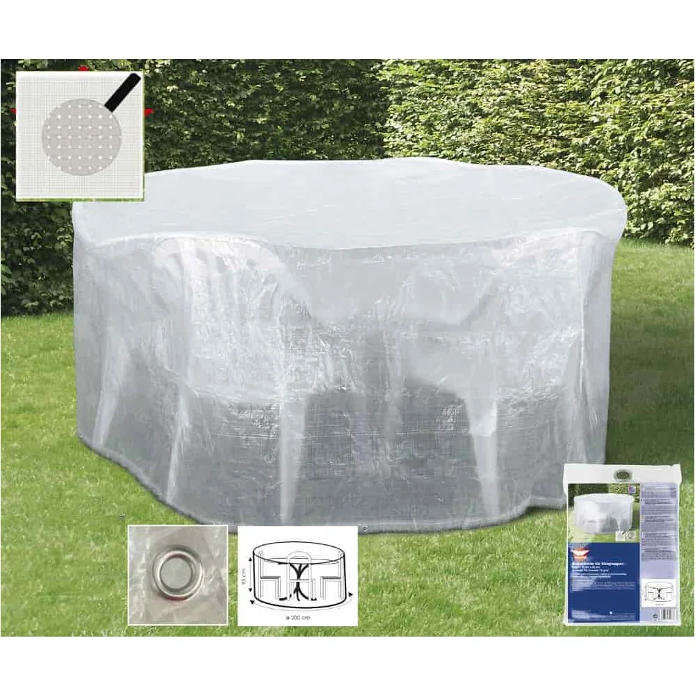 "Transparante Tuinmeubelhoes Rond 200x95 cm image"
