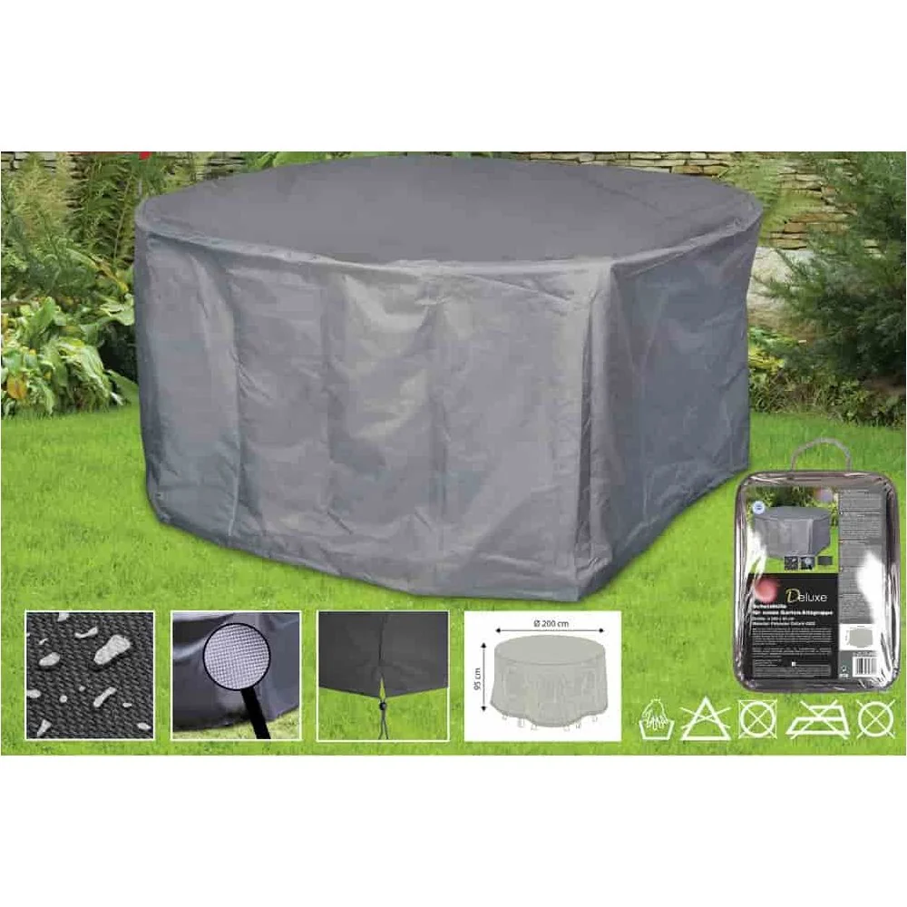 "Beschermhoes Tuinmeubelen Rond 200x95 cm - Waterdicht & Duurzaam image"