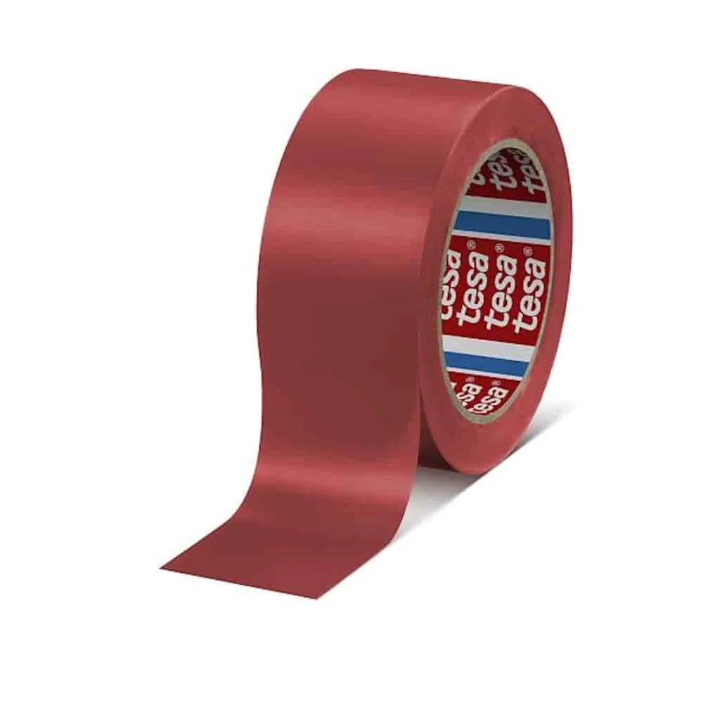 "Vloermarkering, rood, 50 mm x 33 m, PVC, waarschuwingsband image"