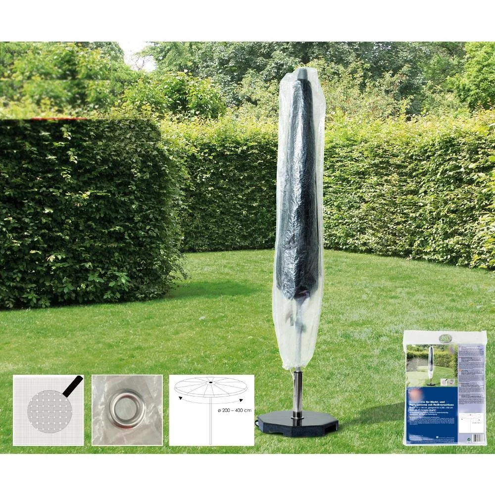 "Transparante Parasolhoes, Ø200-400cm, Tuinparasol Beschermhoes image"