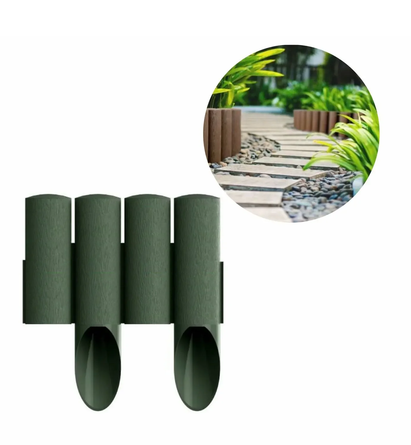 "Borderrand plastic groen 23cm x 25,5 cm | Gazonrand | Kantopsluiting image"