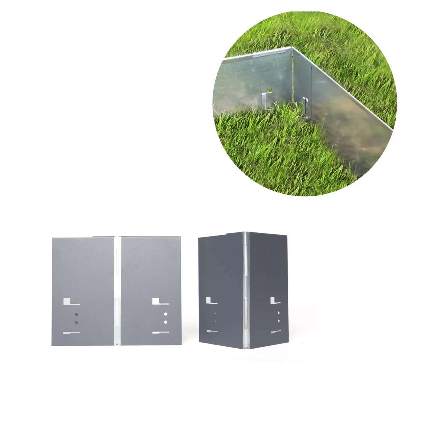 "Aluminium/zink hoek voor gazonrand, 18,5 cm, kleur: ongeverfd image"