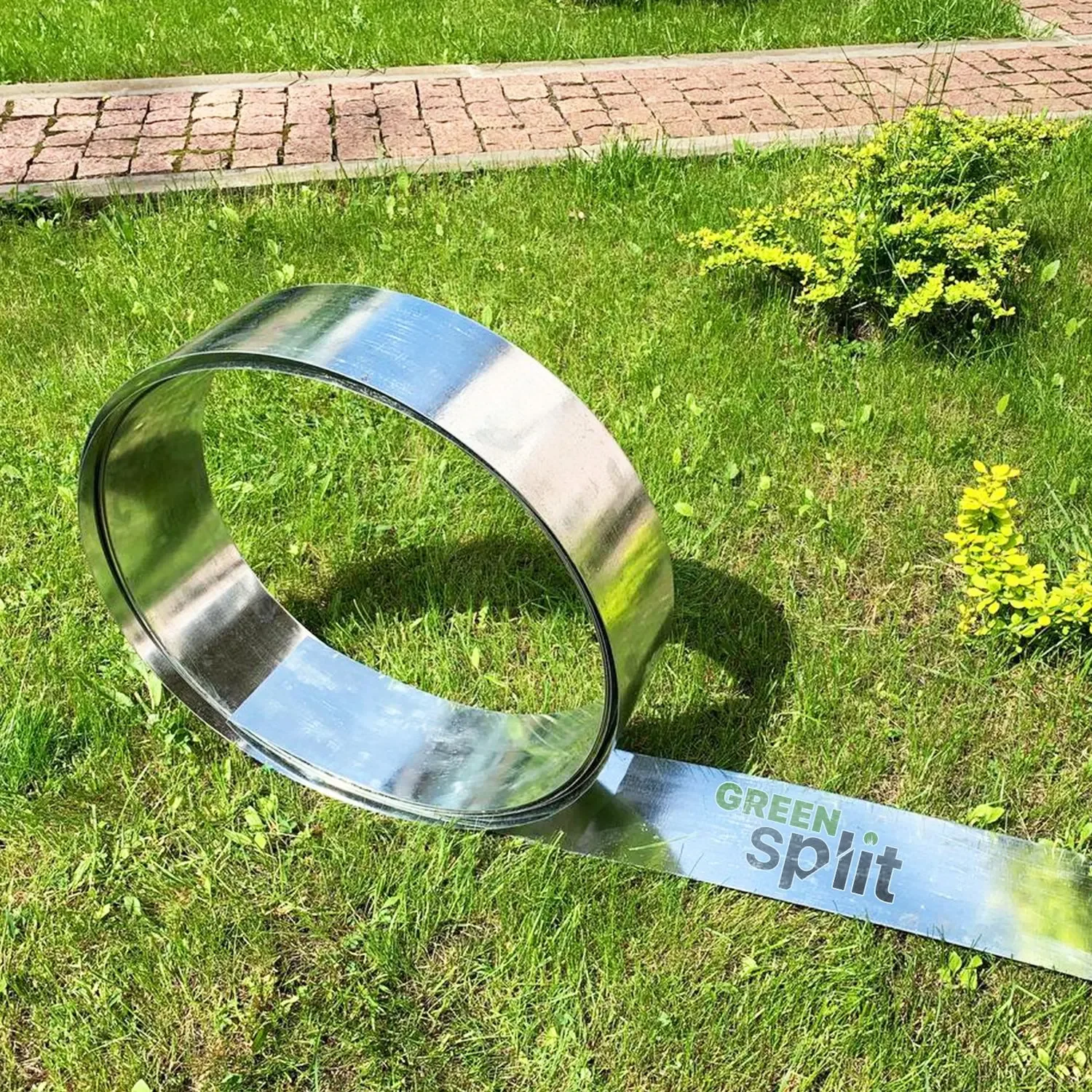 "Borderrand afzetlint metaal alu/zink 20 cm x 10 meter | Gazonrand | Kantopsluiting image"