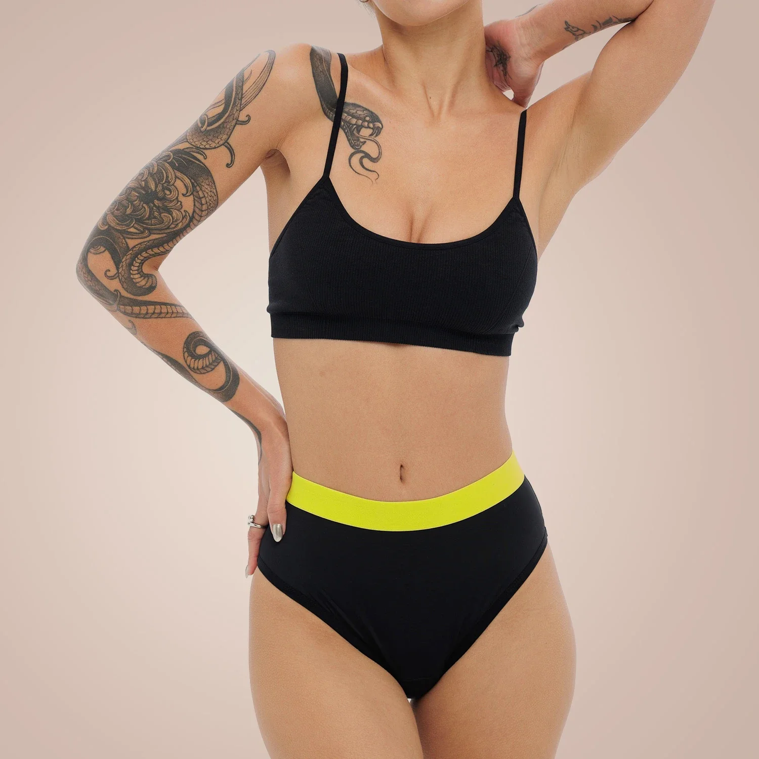 "Weekiss High Waist Lemon Menstruatie ondergoed, Period underwear, Menstruatieslip, Period panties, Maat: L (40); Volumekortingen: zonder; Kleur: Zwart image"