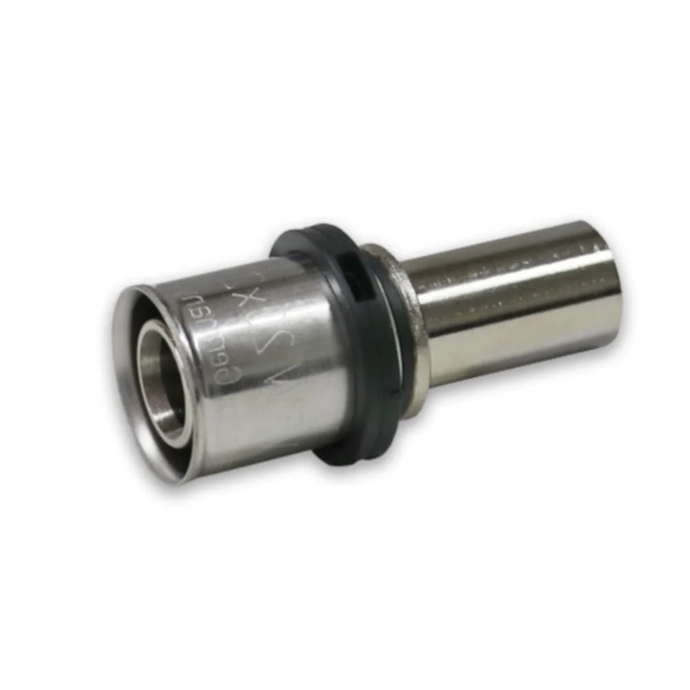 Persfitting koper 20 x 2 - 15 mm, vernikkeld