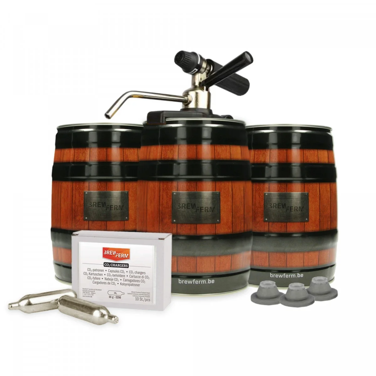 Startset Brewferm® Barrel minidrukvaatjes met Party Star Deluxe