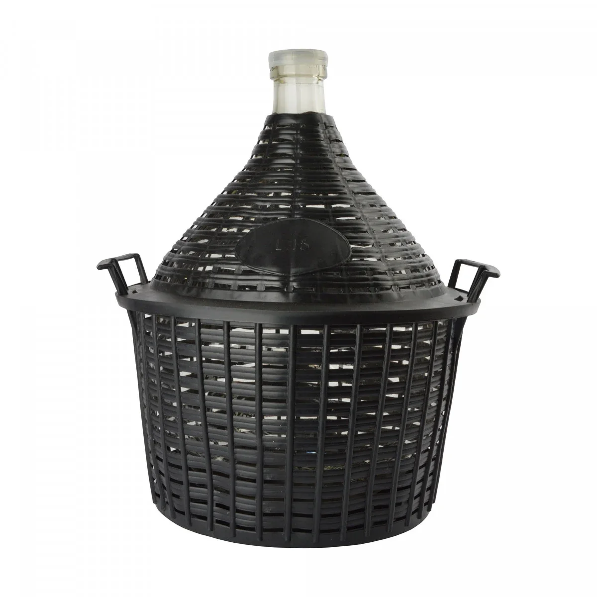 "Mandfles, Glazen fles 15L normale opening + plastic stop image"