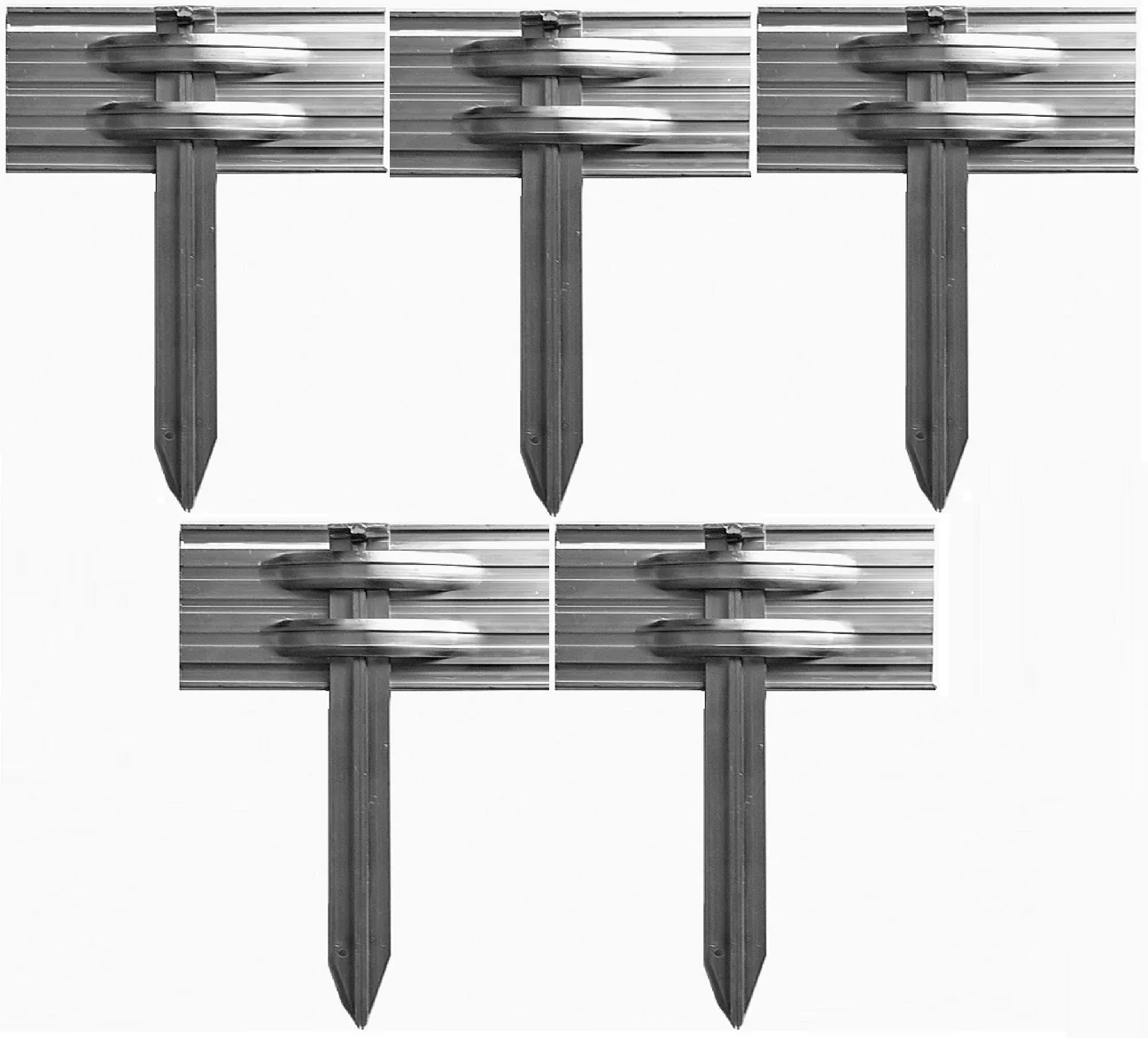 "Set van 5 Grondankers set voor Ultra sterke aluminium Borderrand | Bodemanker | Grondverankering image"