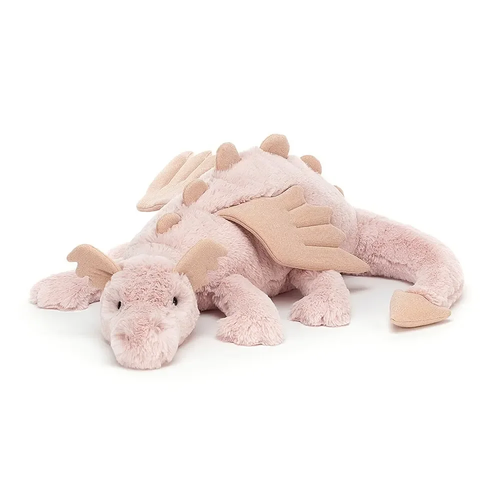 "Jellycat Knuffel - Rose Dragon, Maat: Groot - H19 X B66 CM image"