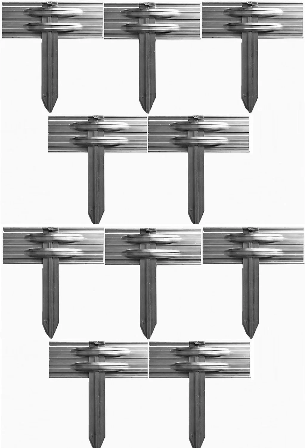"Set van 10 Grondankers set voor Ultra sterke aluminium Borderrand | Bodemanker | Grondverankering image"