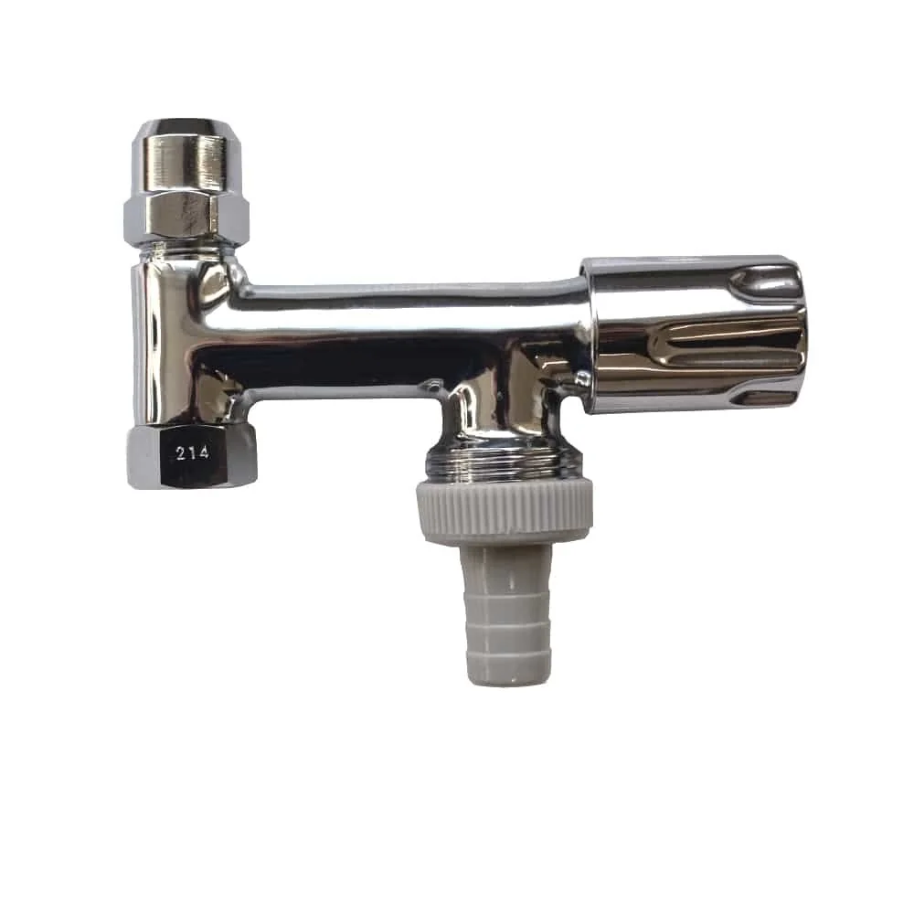 "Dubbel Hoekventiel met Comfortgreep 3/8" x 10 mm x 3/4" x 53mm image"