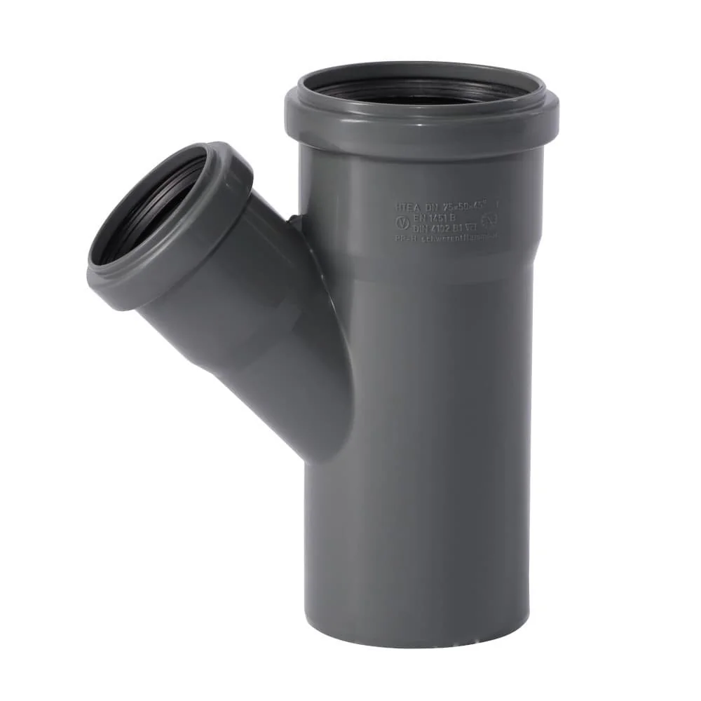 "HT Afvoertak 75/50mm 45 Graden - Rioolbuis Aansluiting image"