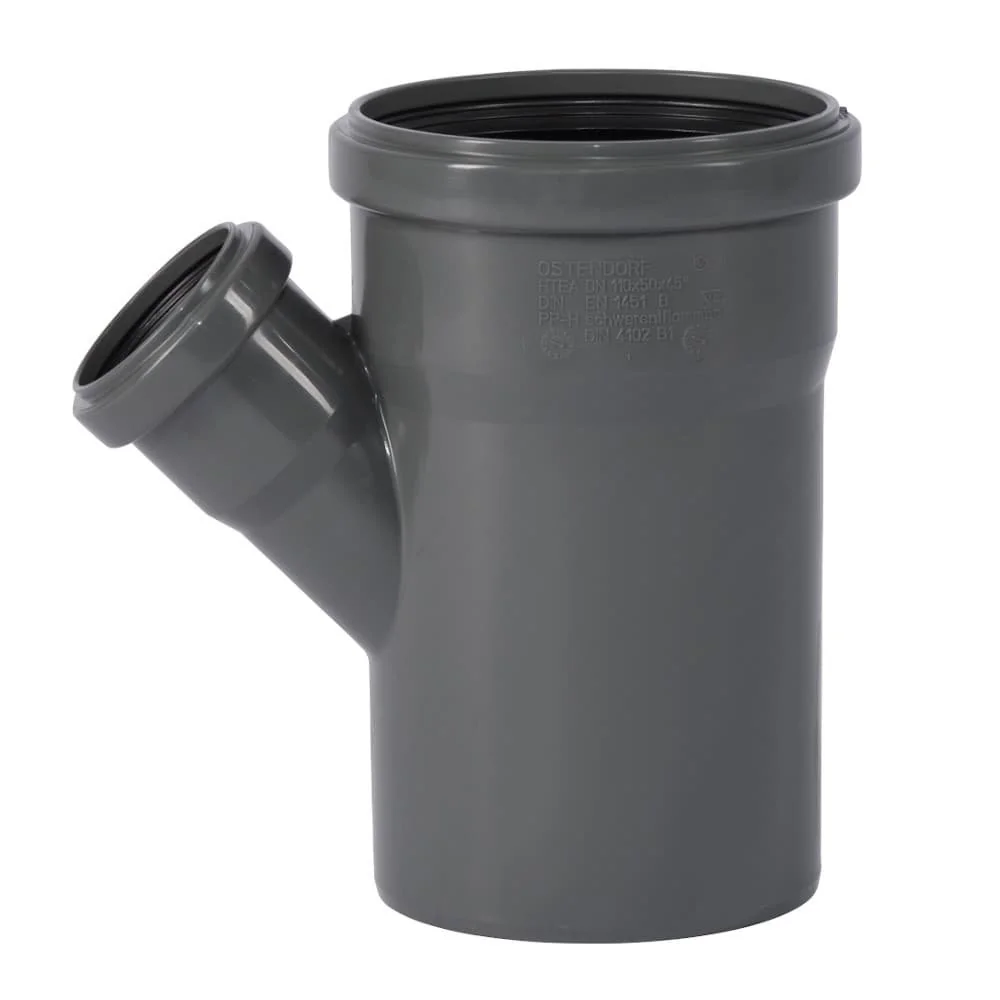 "HT Afvoerbuis 110/50mm 45 Graden - Afvoer Huis image"