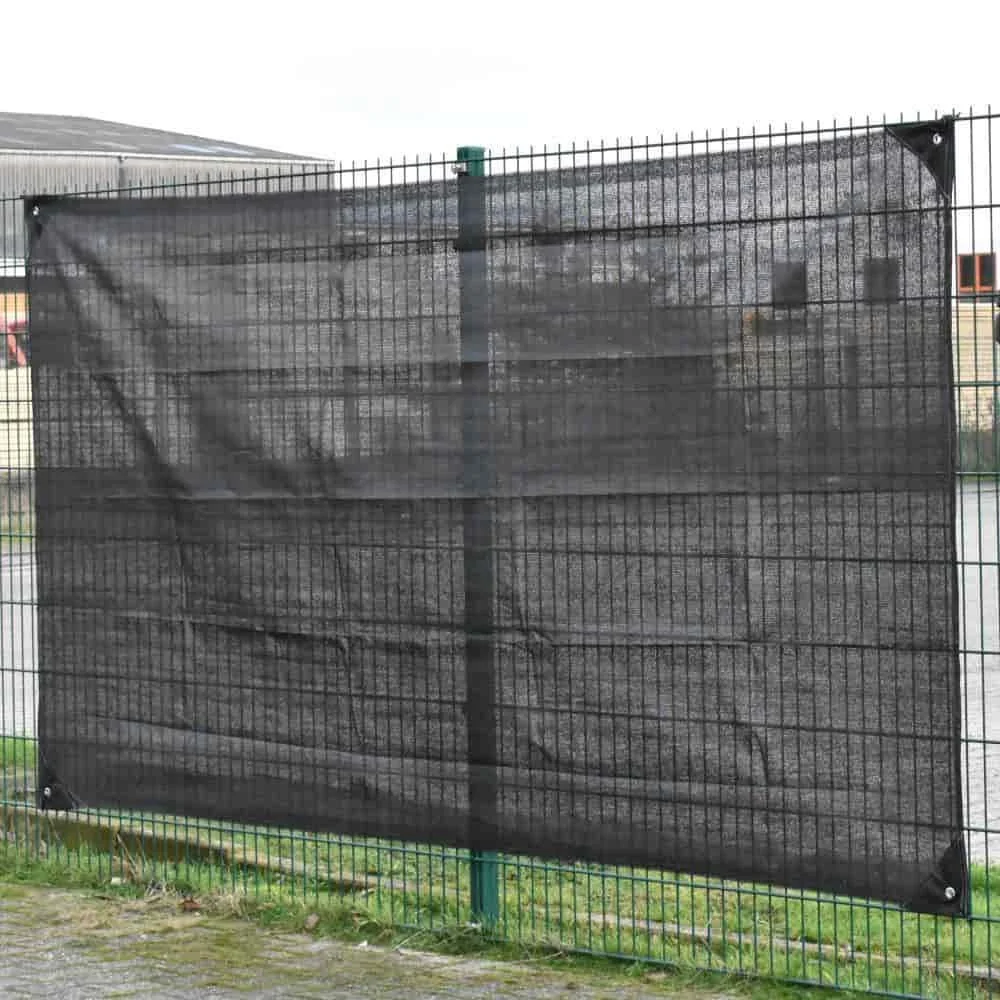 Bouwplaats hekwerk, zwart hekwerk doek 1,80m x 3,45m, 150 g/m², HDPE, zichtdoek hekwerk