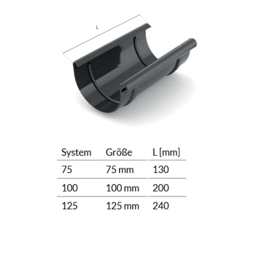"Dakgoot Verbinder Bruin, Regenpijp Verbinder, Dakgoot Systeem 125 image"