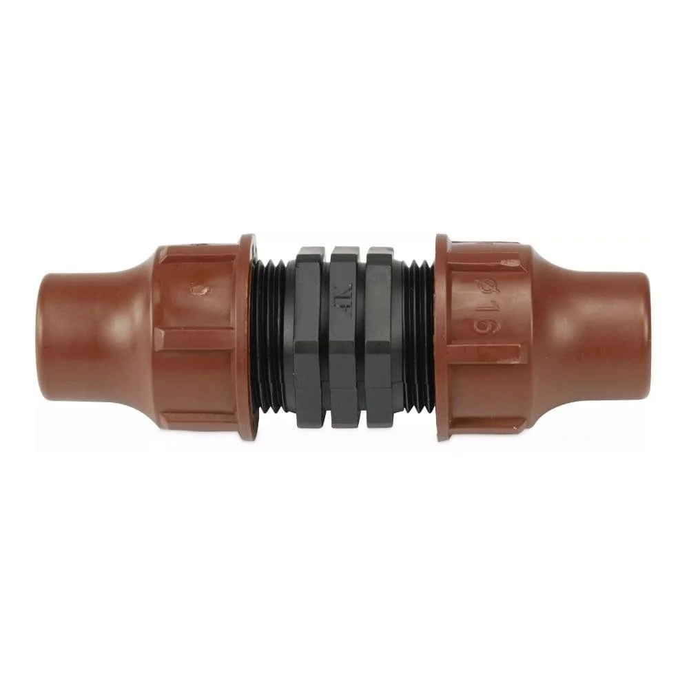 "16mm Slangkoppeling, PE Buiskoppeling, Druppelslang Koppeling image"