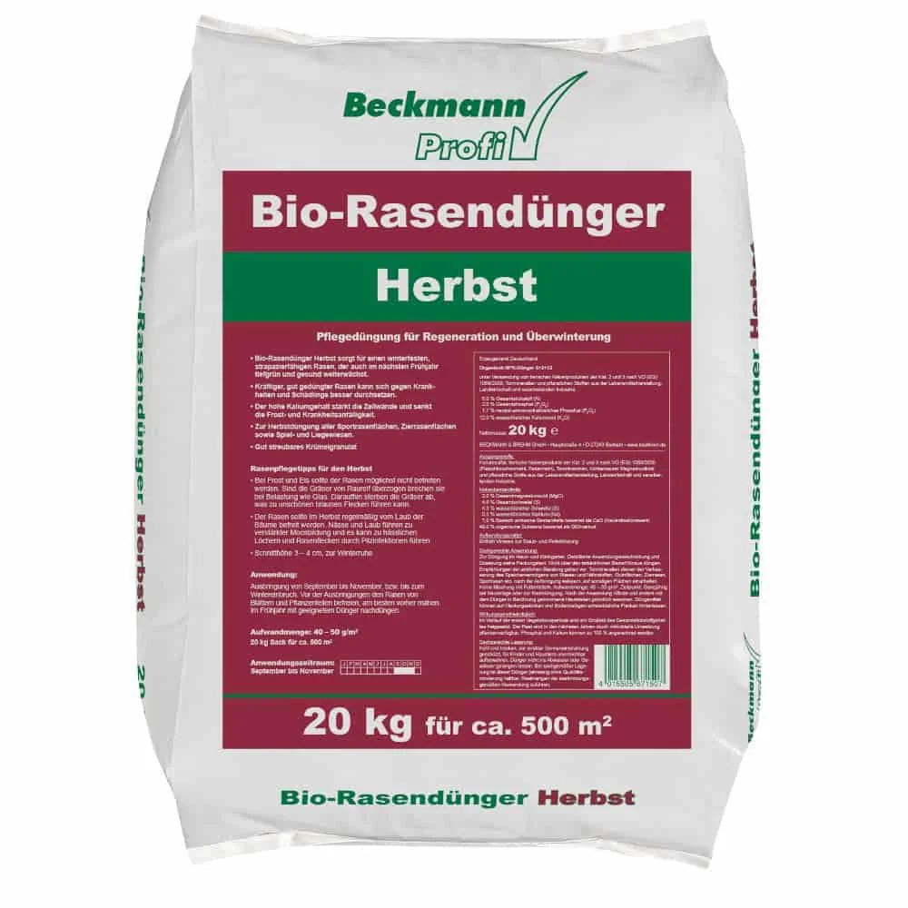 "Bio Rasenmest Herfst 20kg, 500m² gazon winterklaar maken image"