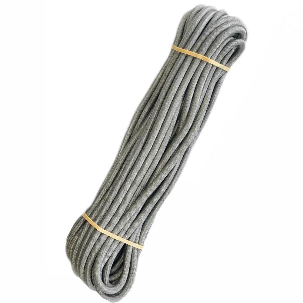 Grijs Expanderseil 8mm, 20m - Elastisch Touw, Gummikoord, UV Bestendig