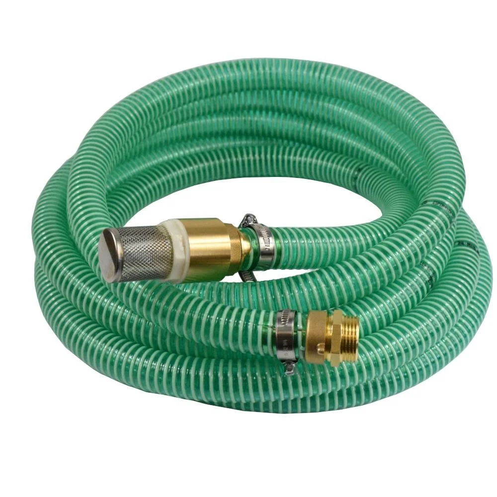 "Zuigslang 25mm, Drukslang, Zuigkorf, Slang met terugslagklep, 1 inch dubbele nippel, 3m image"