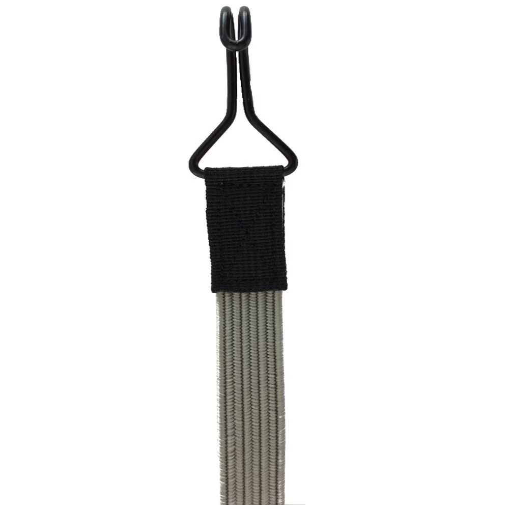 "Elastische spanband met 2 extra sterke haken, plat, 100 cm, grijs image"