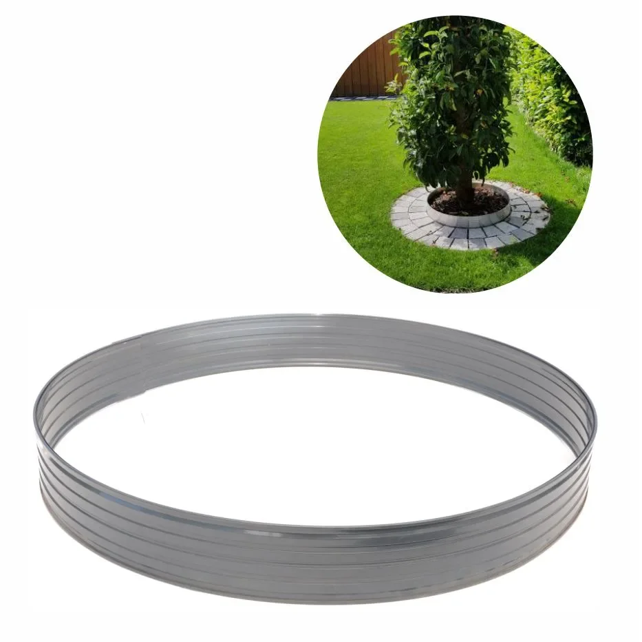 "Boomring van aluminium Hoogte 100 mm Diameter 1.2 m | Gazonrand | Kantopsluiting image"