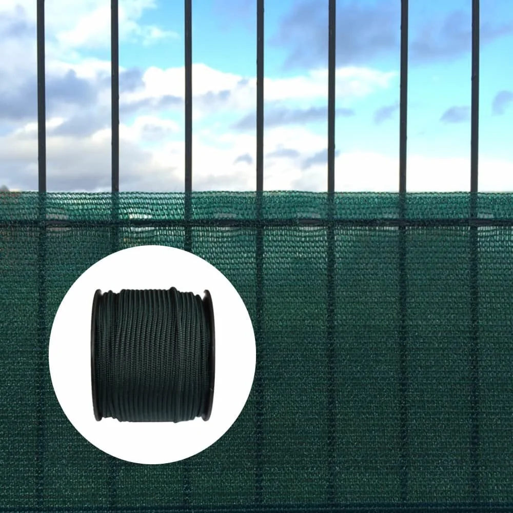 "Windscherm & Schaduwdoek 2 x 25m Groen incl. Bevestiging image"