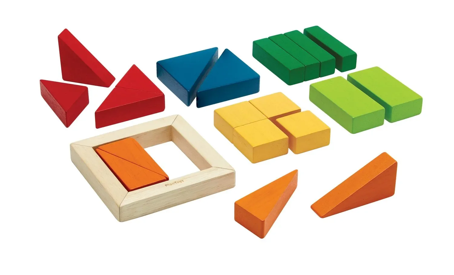 Plan Toys - Houten bouwblokken - Geo Blocks Unit Link