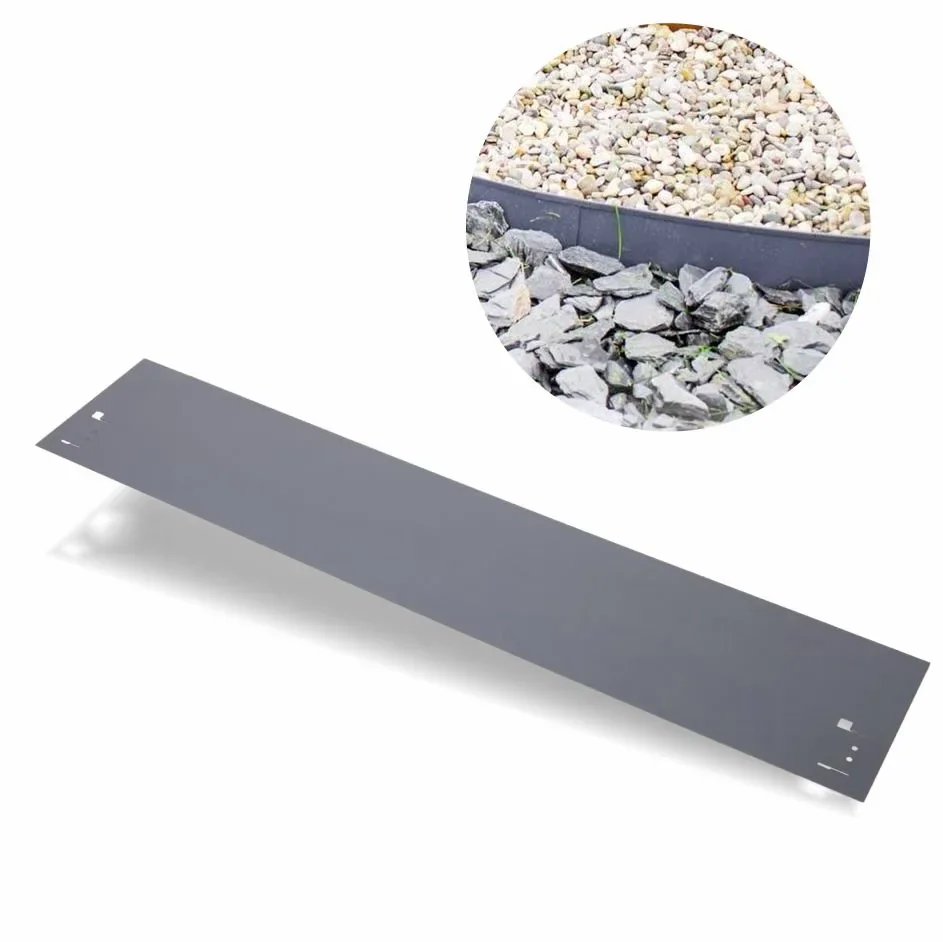 "Metalen gazonrand, hoogte 13,5-18,5 cm, lengte 120 cm, grijs, 1 stuk image"