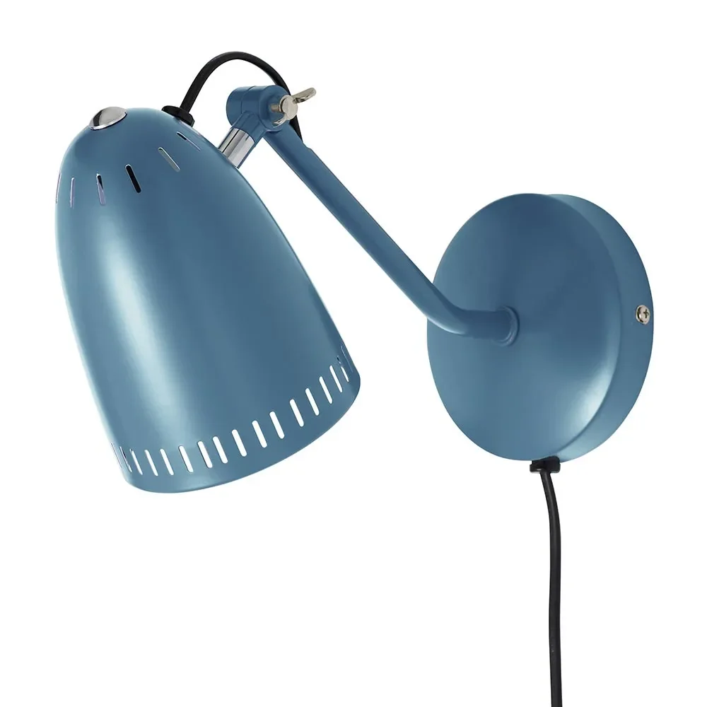 "Superliving wandlamp metaal "Dynamo" mat rookblauw image"