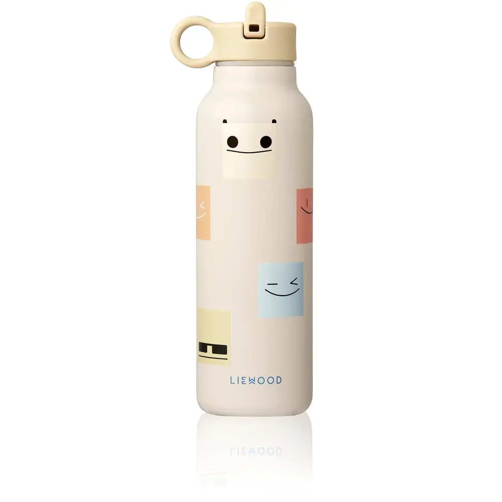 "Liewood Falk Waterfles, Drinkfles voor kinderen - Smiley / Sand, 500 ml image"