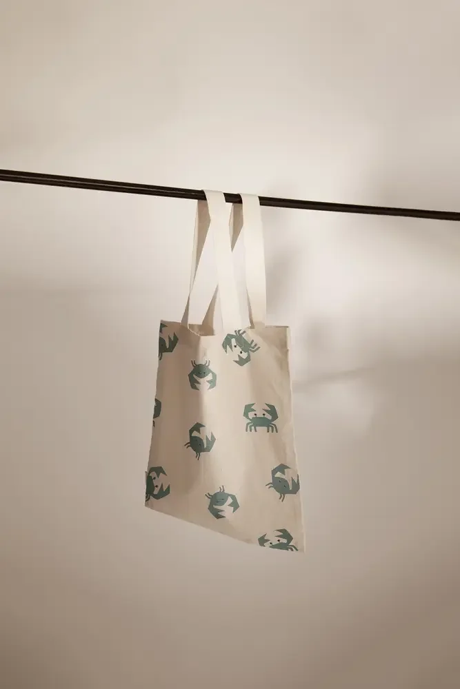 Liewood draagtas van biologisch katoen – Duurzame handtas & boodschappentas in Krabbe / Sand-design