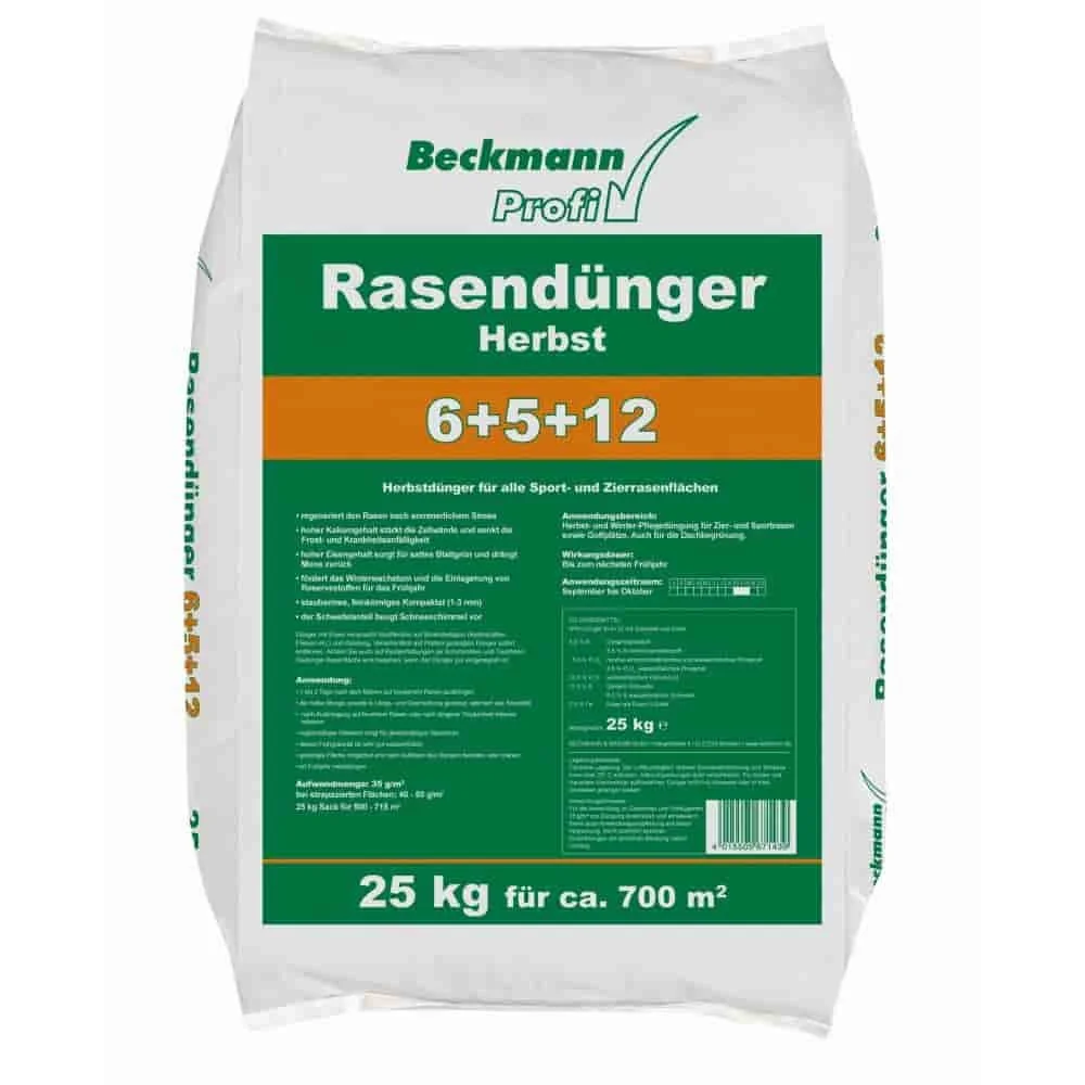 Gazonmest, Herfst gazonmest, 25 kg NPK 6+5+12, ca. 700m² gazon bemesten