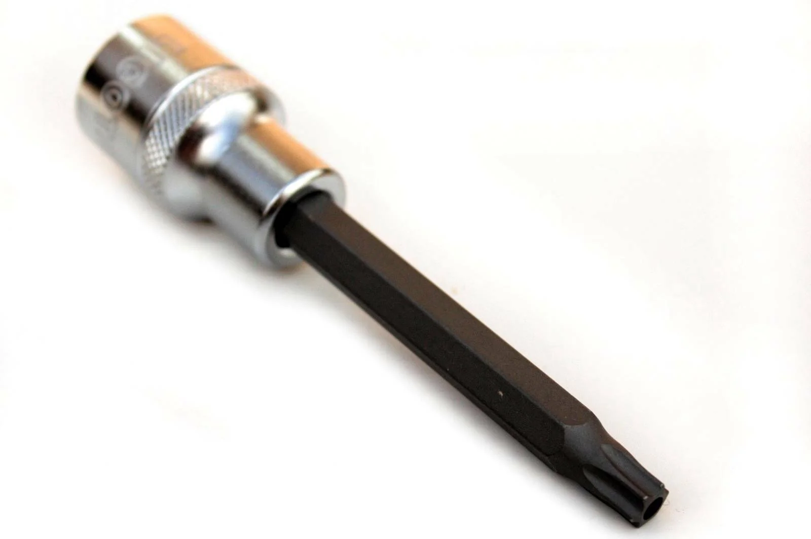"zeskant dopsleutel T30, 1/2 inch met gat, 100mm lang, S2 staal image"